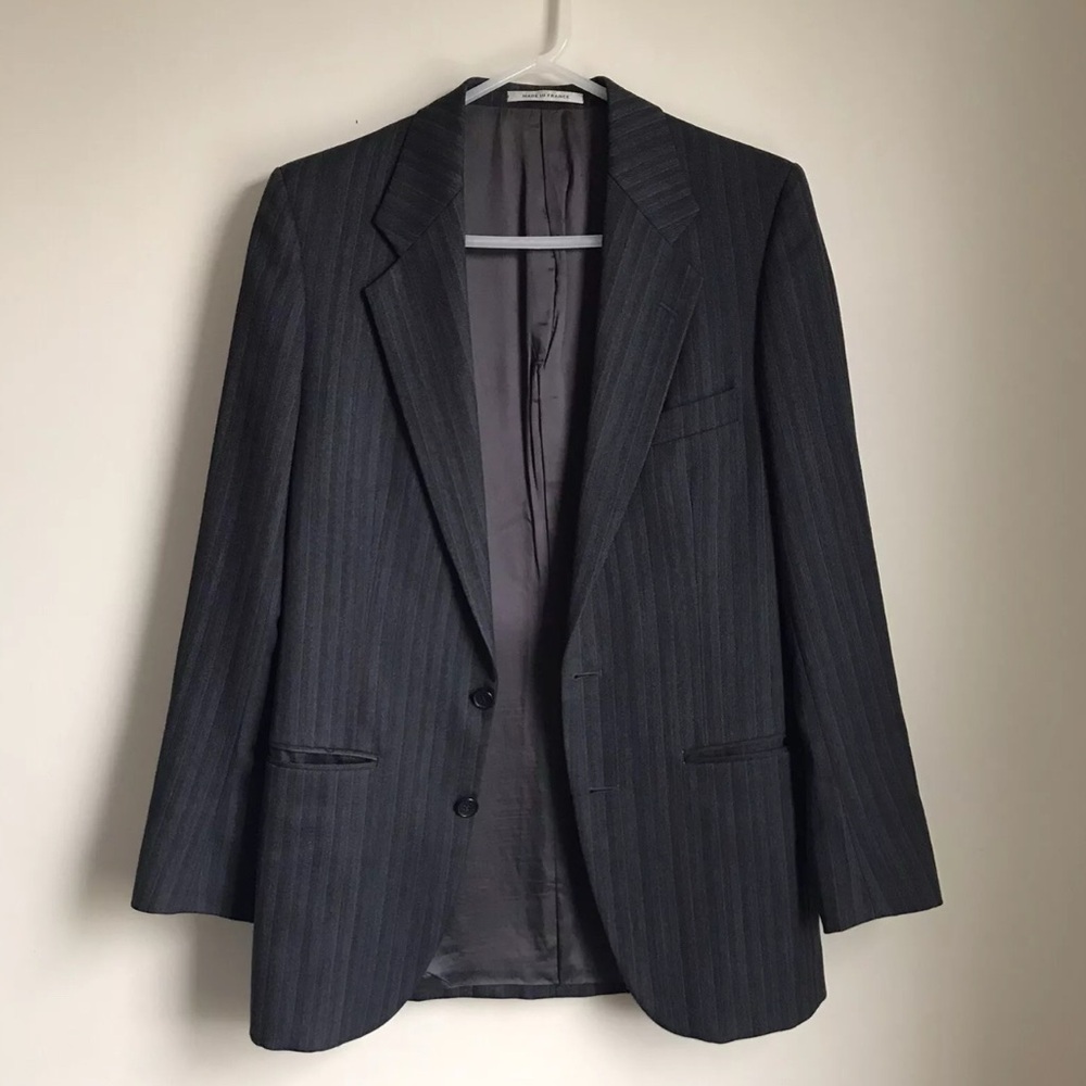 Vintage Yves Saint Laurent Blazer Striped Brown Mens 38 GUC